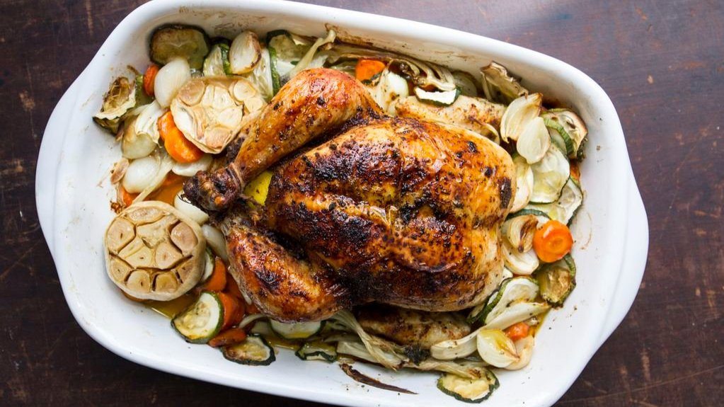 Red Roast Chicken with Lemon and Garlic