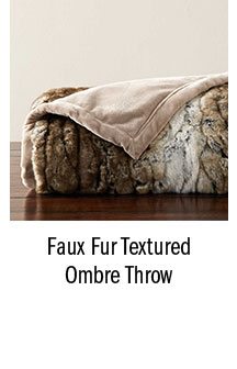 Faux Fur Textured Ombre Throw