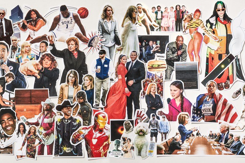 Collage of notable moments, celebrities, and more that occurred in 2019.