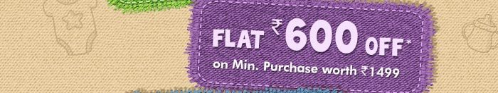 Flat Rs. 600 OFF* on Minimum Purchase worth Rs. 1499