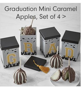 Graduation Mini Caramel Apples, Set of 4