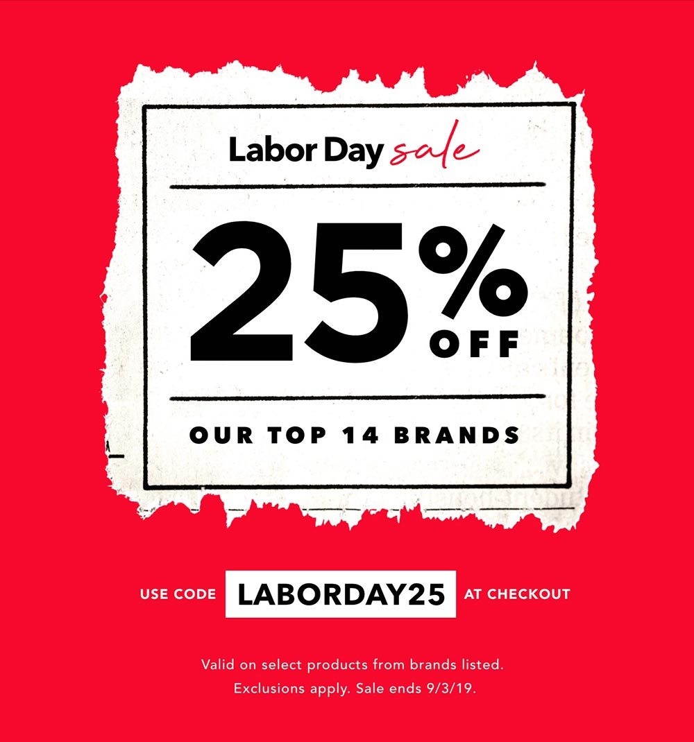 Hero - Extra 25% Off Labor Day Sale