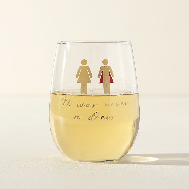 It Was Never a Dress Wine Glass