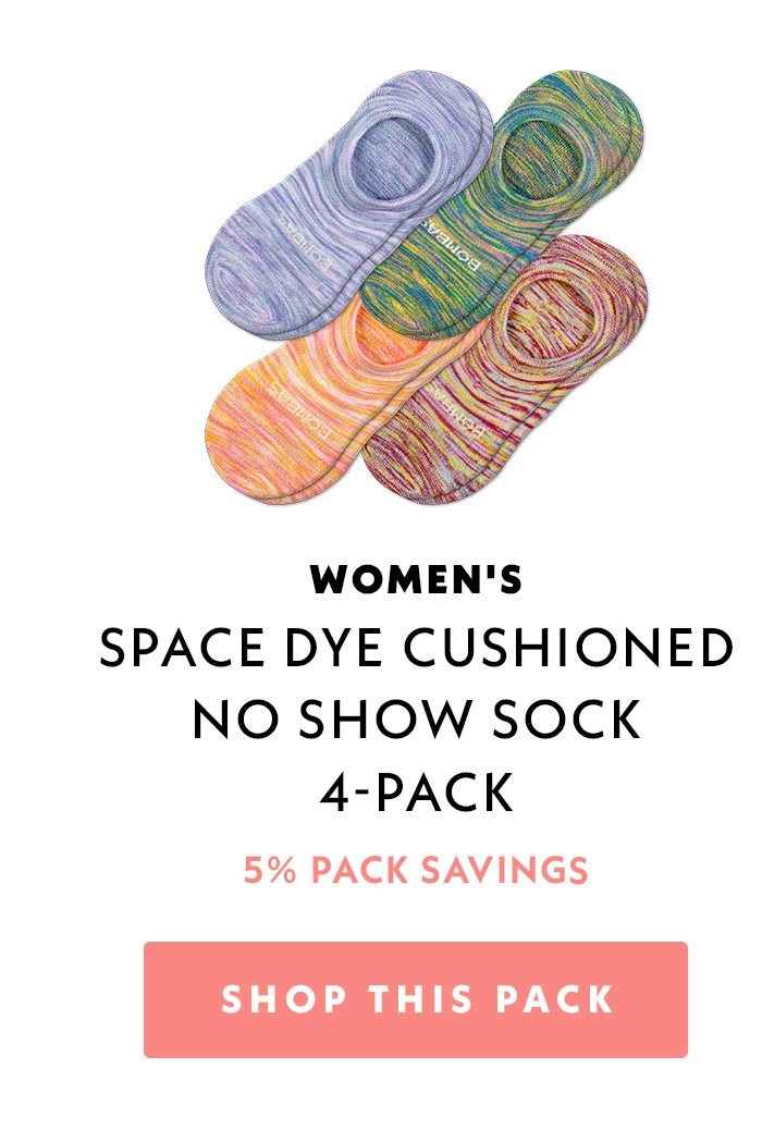 Women's | Space Dye Cushioned No Show Sock 4-Pack | 5% Pack Savings | Shop This Pack