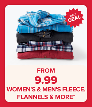  From 9.99 women's and men's fleece, flannels and more. Various flannel shirts.