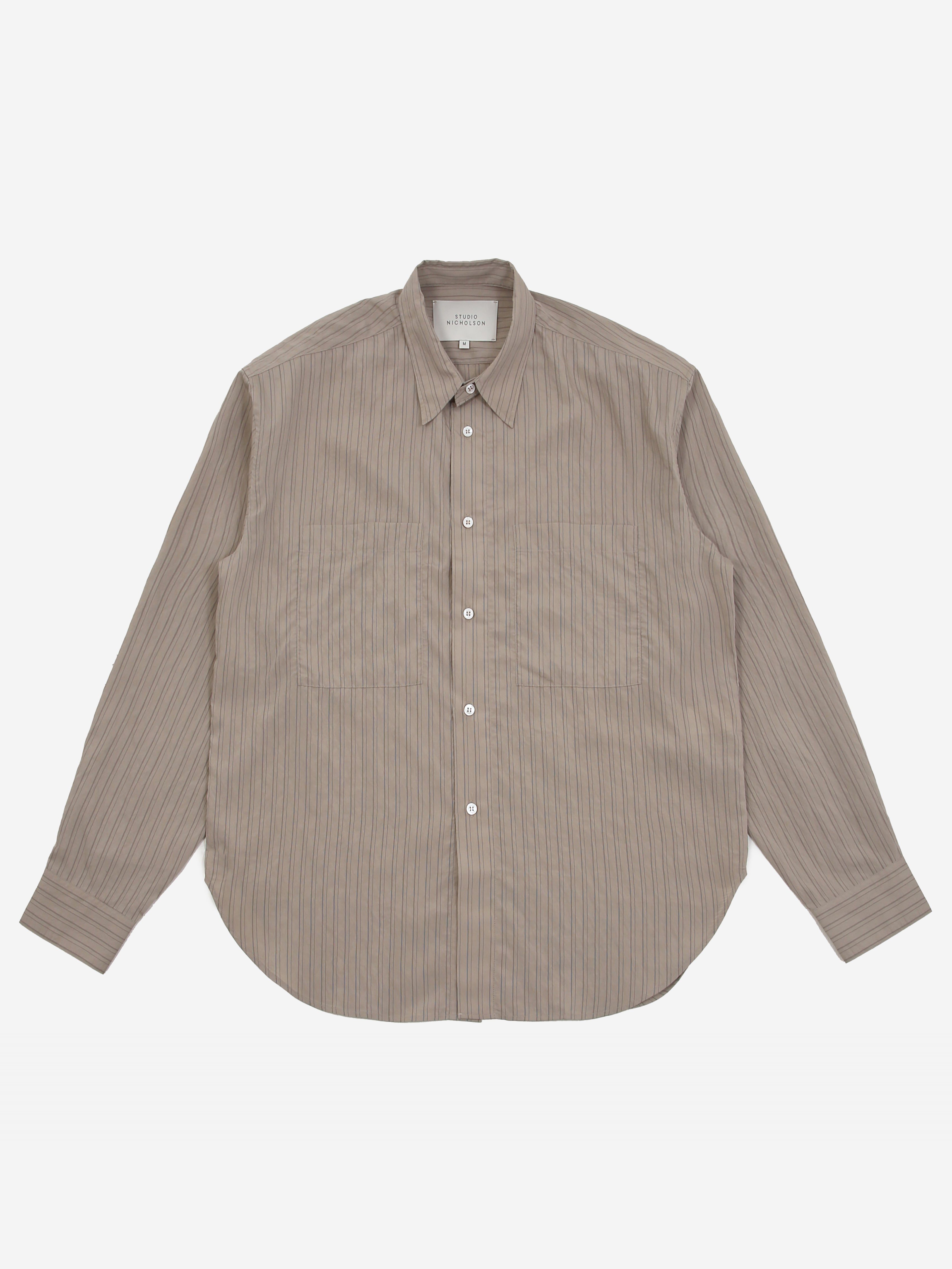 Image of Studio Nicholson Salin Shirt - Pebble/Black