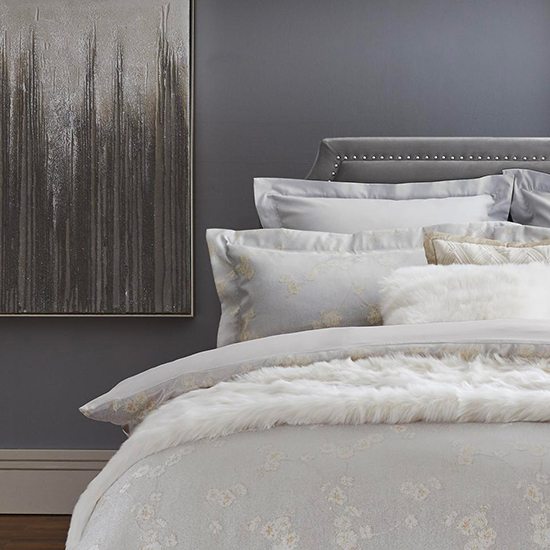 5A Fifth Avenue Kaya Jacquard Silver Duvet Cover and Pillowcase Set