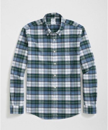 Portuguese Flannel Polo Button Down Collar, Tartan Shirt