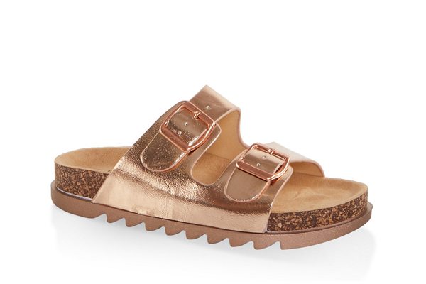 Double Band Footbed Sandals