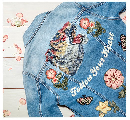 Shop Women’s Driftwood Blue Embroidered Denim Jacket »