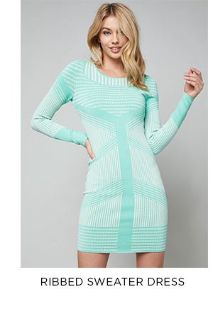 RIBBED SWEATER DRESS