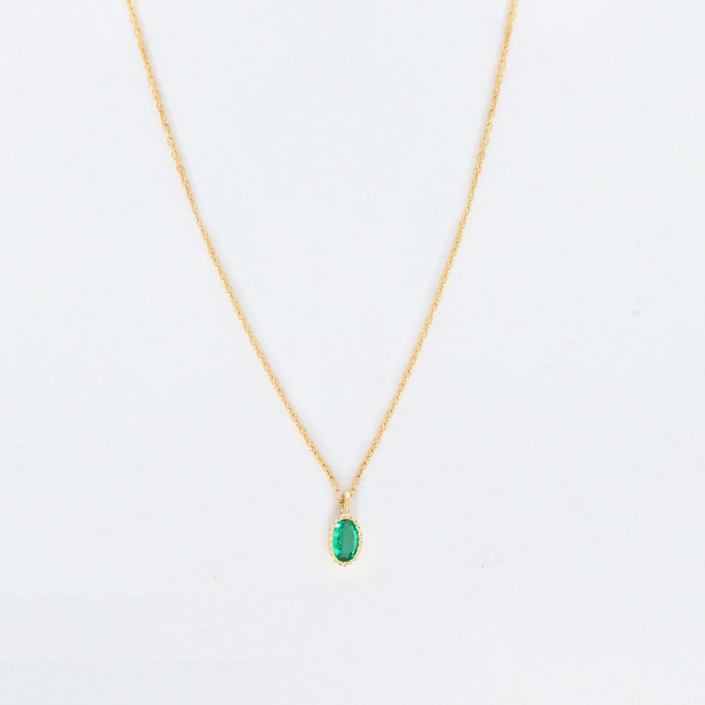 Oval Emerald Wisp Necklace
