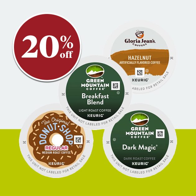 Keurig® KHypen = ⁃Cup® Coffee Value & Variety Packs Hypen = ⁃ 20% off