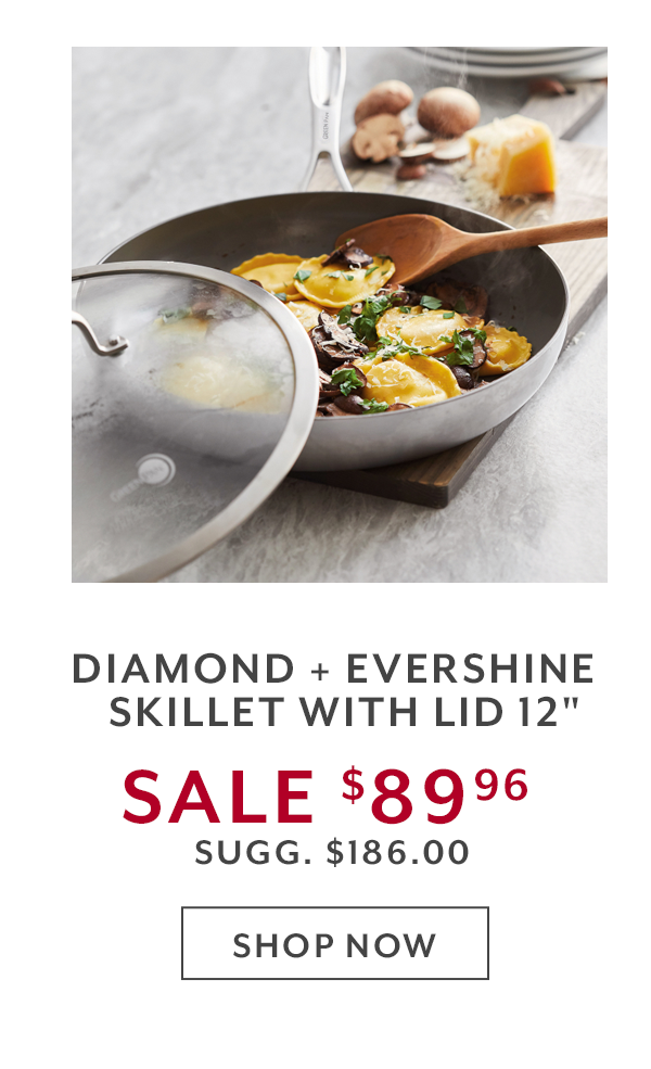 Greenpan Diamond + Evershine Skillet with Lid 12