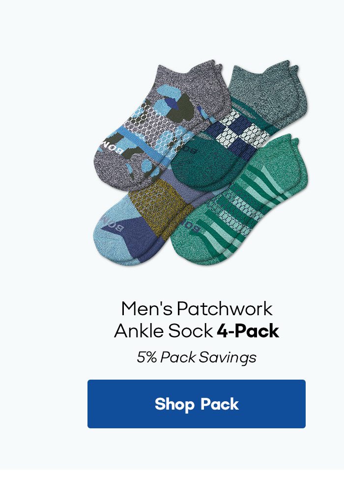 Men's Patchwork Ankle Sock 4-Pack | 5% Pack Savings [Shop Pack]