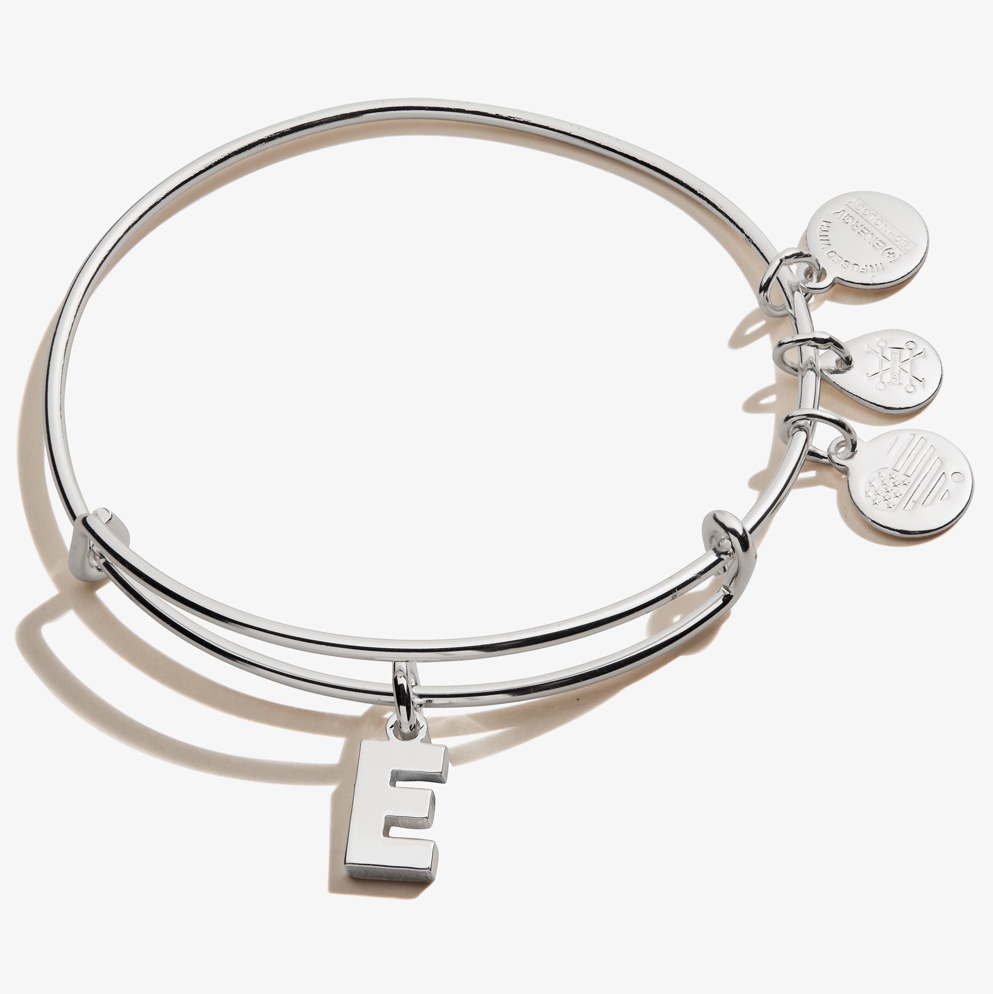 Image of Initial E Charm Bangle