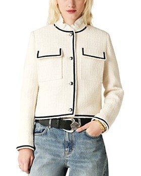 ba&sh Raoul Contrast Trim Tweed Jacket