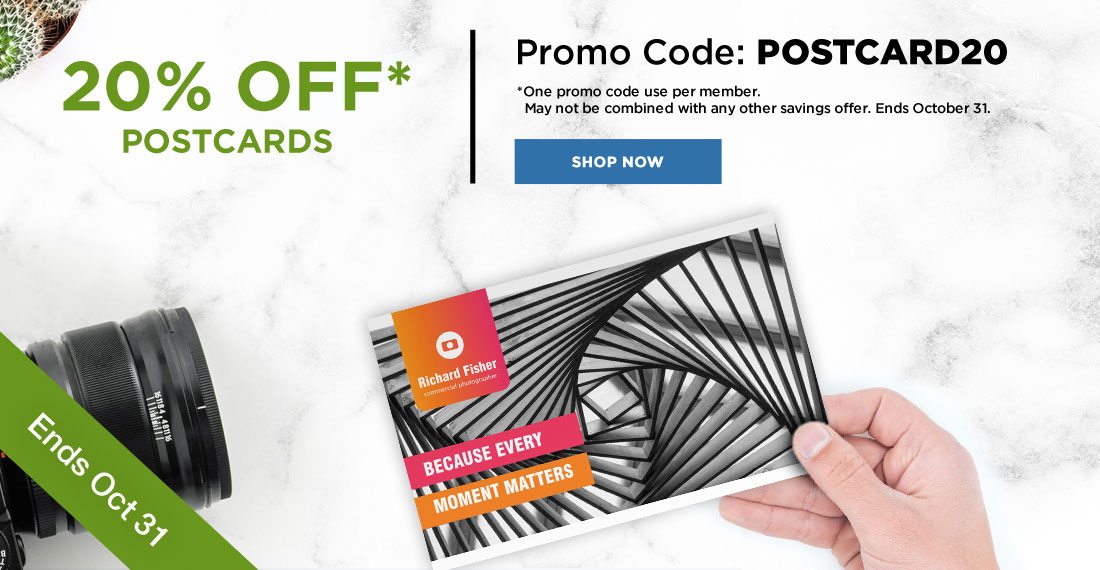 20% OFF* Postcards. Promo Code: POSTCARD20 *One promo code use per member. May not be combined with any other savings offer. Ends October 31. Shop Now