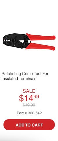 Ratcheting Crimp Tool For Insulated Terminals