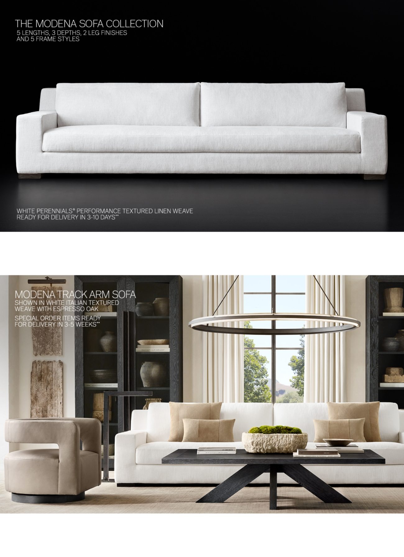 Modena sofa store rh