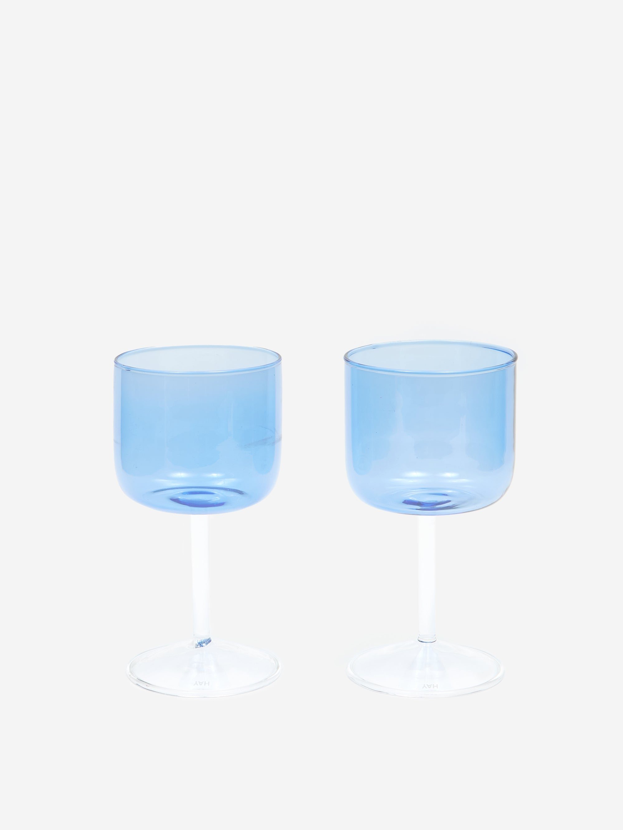 Image of HAY Tint Wine Glass Set of 2 - Blue and Clear