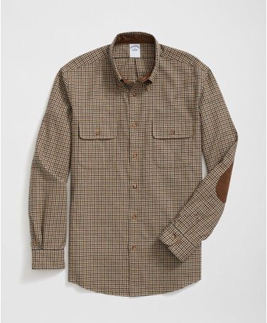 Cotton-Cashmere Sport Shirt in Checked Flannel