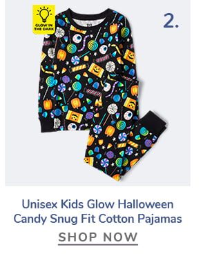 Unisex Kids Glow Halloween Candy Snug Fit Cotton Pajamas