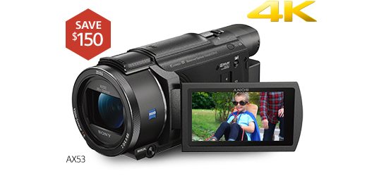 SAVE $150: AX53 4K Handycam® camcorder