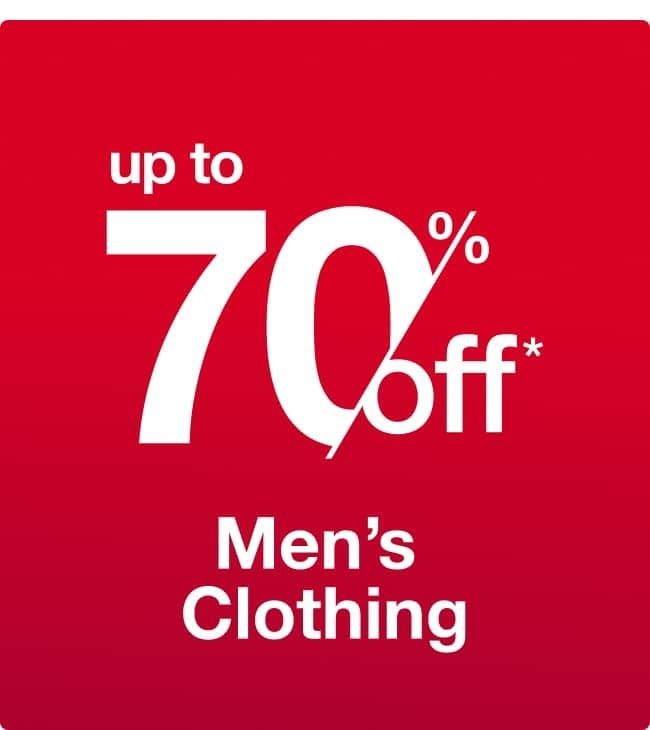 Up to 70% off Men's Clothing