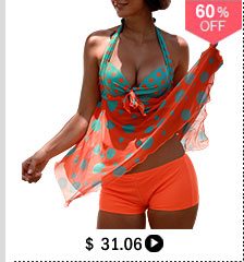 Asymmetric Hem Padded Open Back Printed Tankini Set