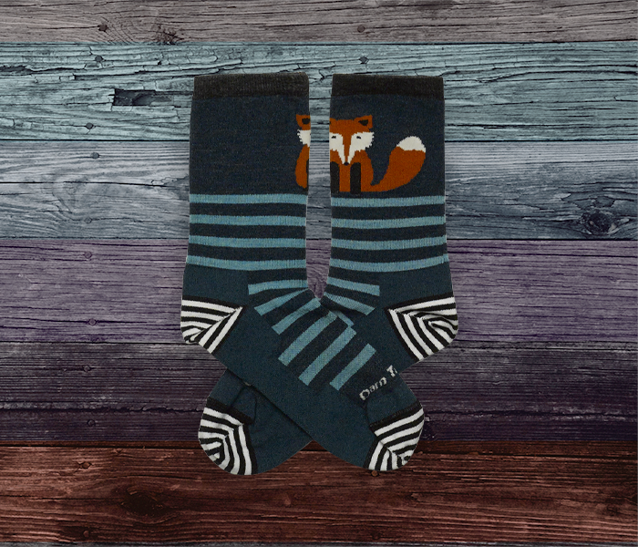 What does the fox on this sock say? Our Animal Haus socks are the best, that's what.