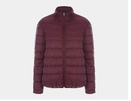 Mens Purple Padded Funnel Neck Jacket