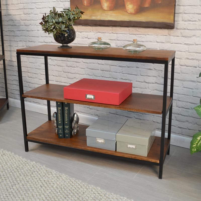 Three-Shelf Industrial Bookcase