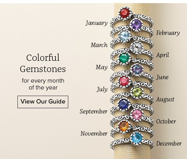 Colorful Gemstones for every month of the year - View Our Guide