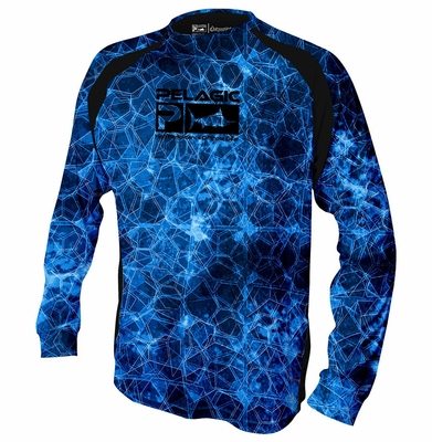 Pelagic VaporTek Hexed Blue Long Sleeve Shirt