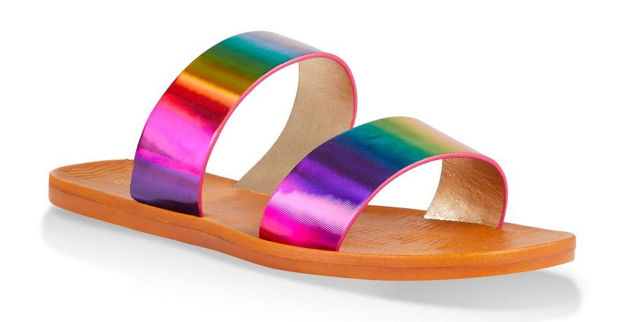 Two Band Flat Slide Sandals