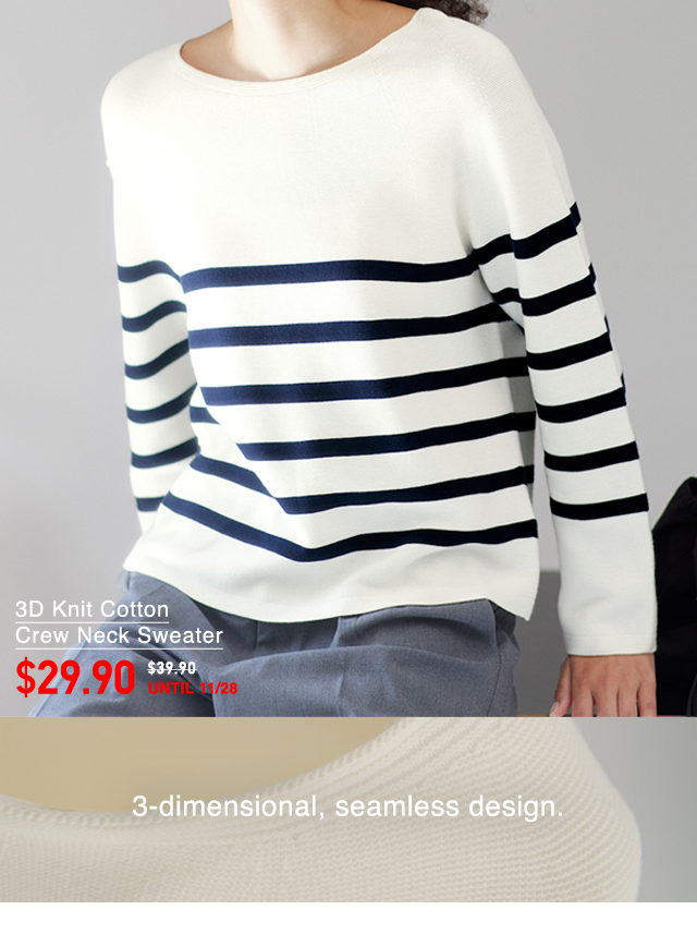 PDP1 - WOMEN 3D KNIT COTTON STRIPED SWEATER