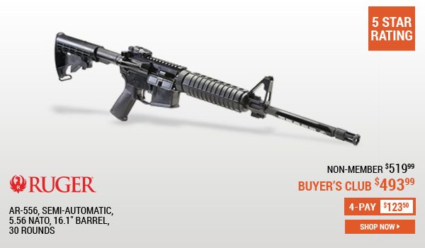 Ruger AR-556, Semi-Automatic, 5.56 NATO, 16.1 Inch Barrel, 30 Rounds