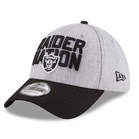 Men's Oakland Raiders New Era Heather Gray/Black 2018 NFL Draft Official On-Stage 39THIRTY Flex Hat