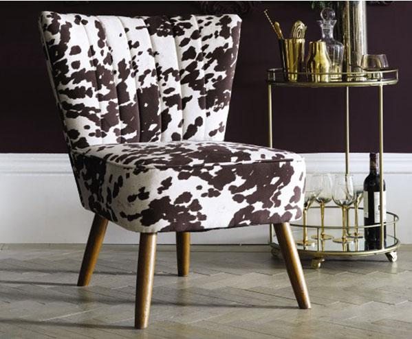 dunelm cow print chair