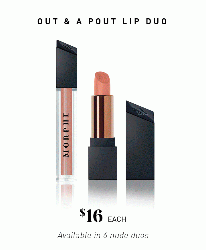 OUT & A POUT LIP DUO Available in 6 nude duos $16 Each