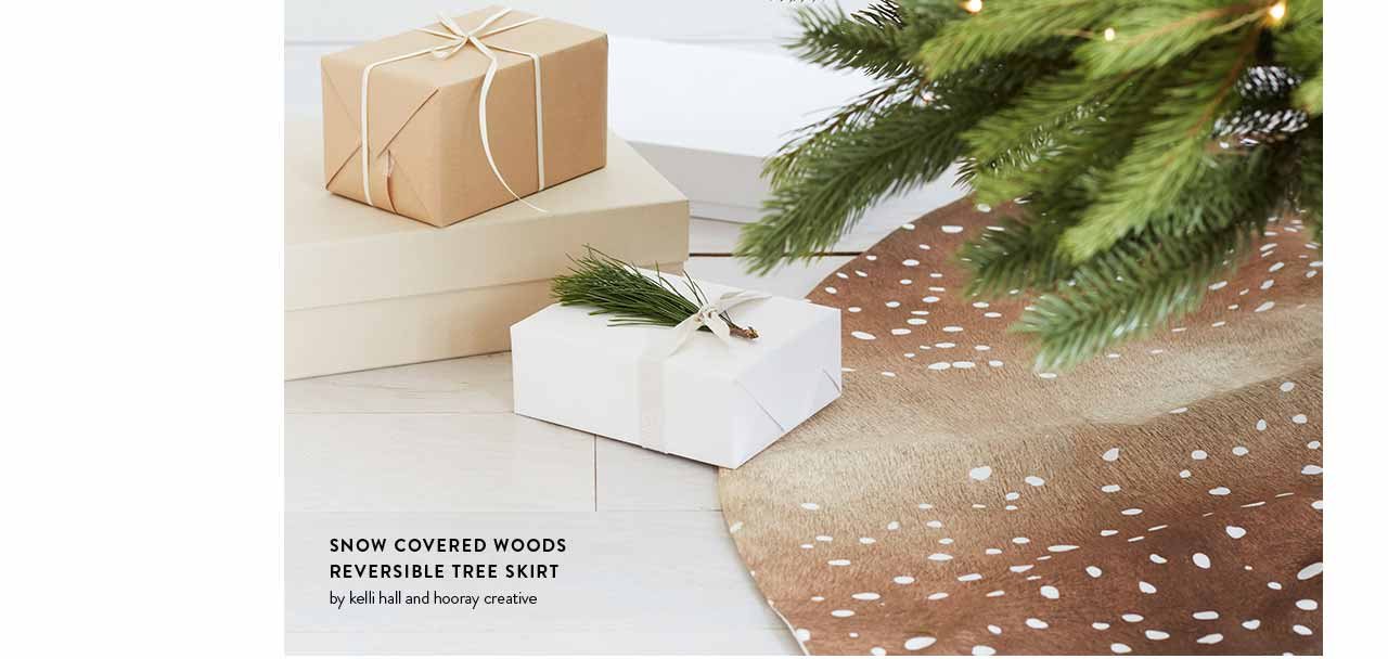 Snow Covered Woods Reversible Tree Skirt by kelli hall and Hooray Creative