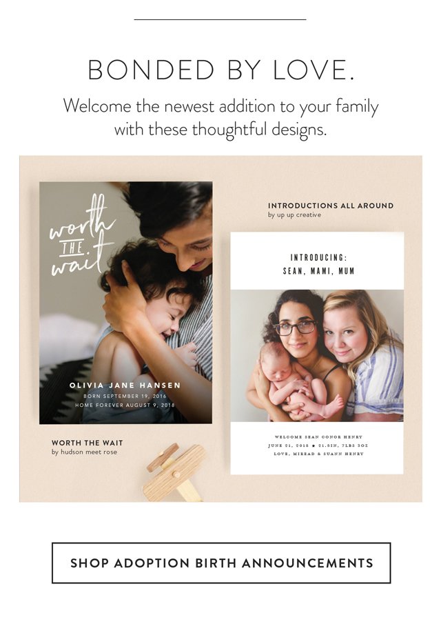 Shop Adoption Birth Announcements