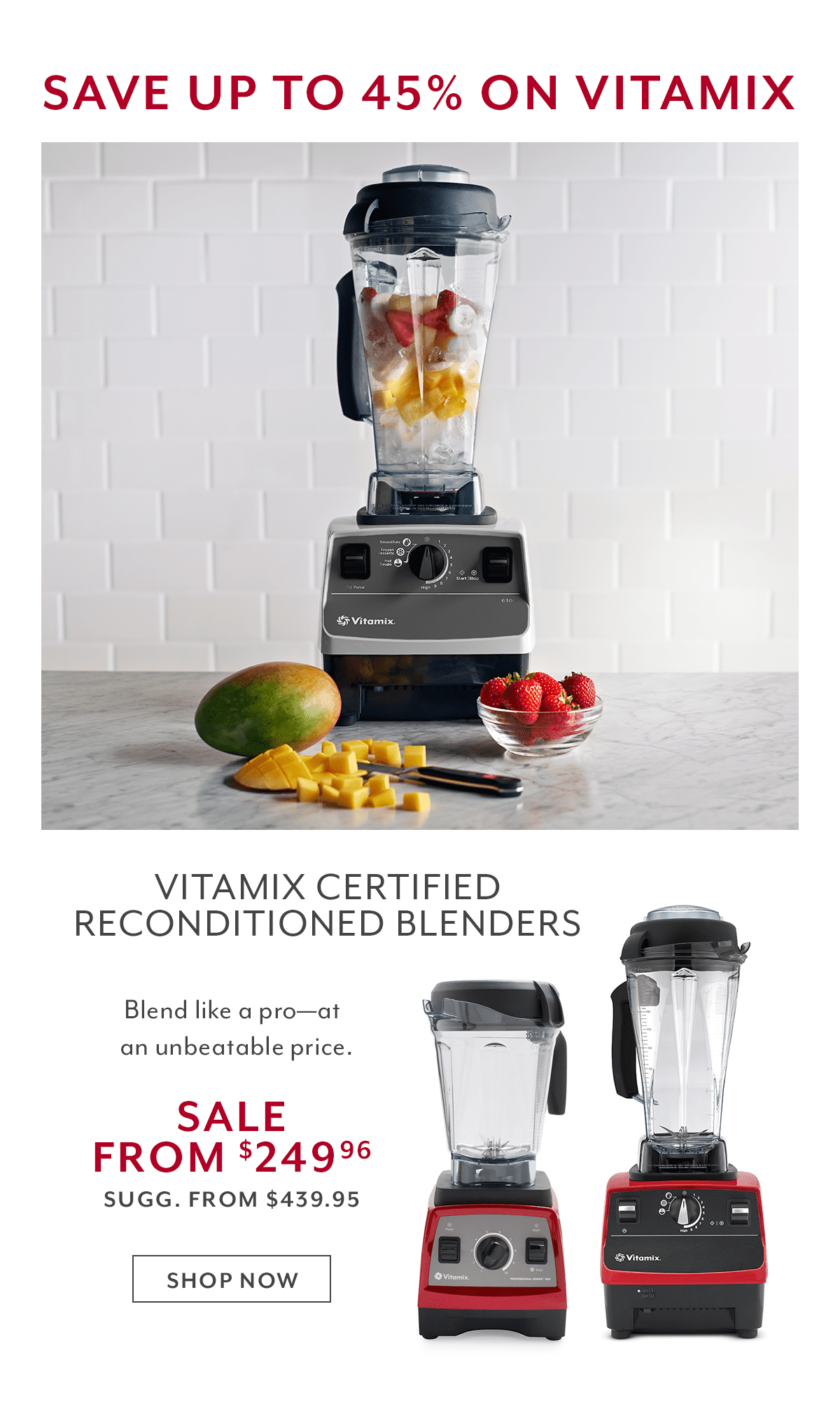 Vitamix Certified Reconditioned Blenders