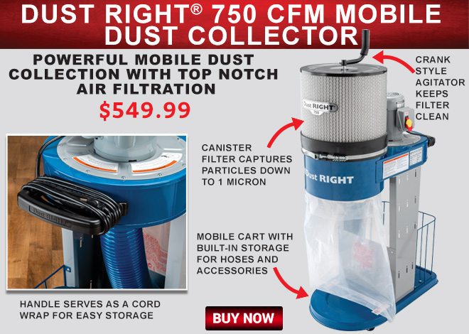 Dust Right 750 CFM Mobile Dust Collector