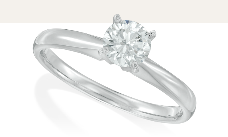 Diamond Solitaire Ring 1/2 carat Round-cut 14K White Gold (J/I2)