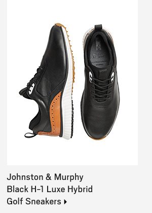 Johnston & Murphy Black H-1 Luxe Hybrid Golf Sneakers> 