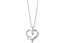 Linked Hearts Diamond Two-Tone Pendant