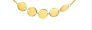 Mini Disk Adjustable Choker Necklace 14K Yellow Gold