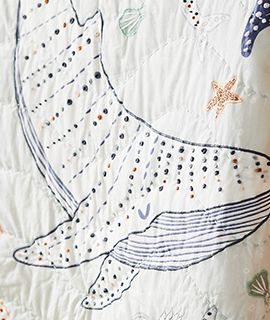 Aquatic Life Organic Cotton Crib Quilt